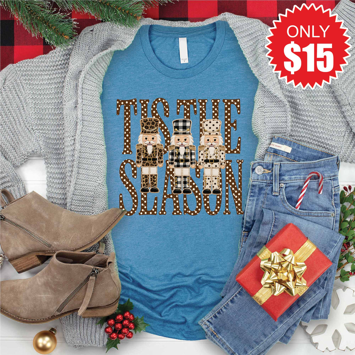 Tis The Season Tee - Heather Deep Teal - 15 product image 1