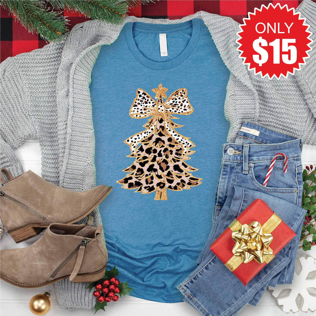 Christmas Tree Tee - Heather Deep Teal - 15 product image 1