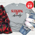 Sleighing It Long Sleeve - Heather Grey - 17 product image 1
