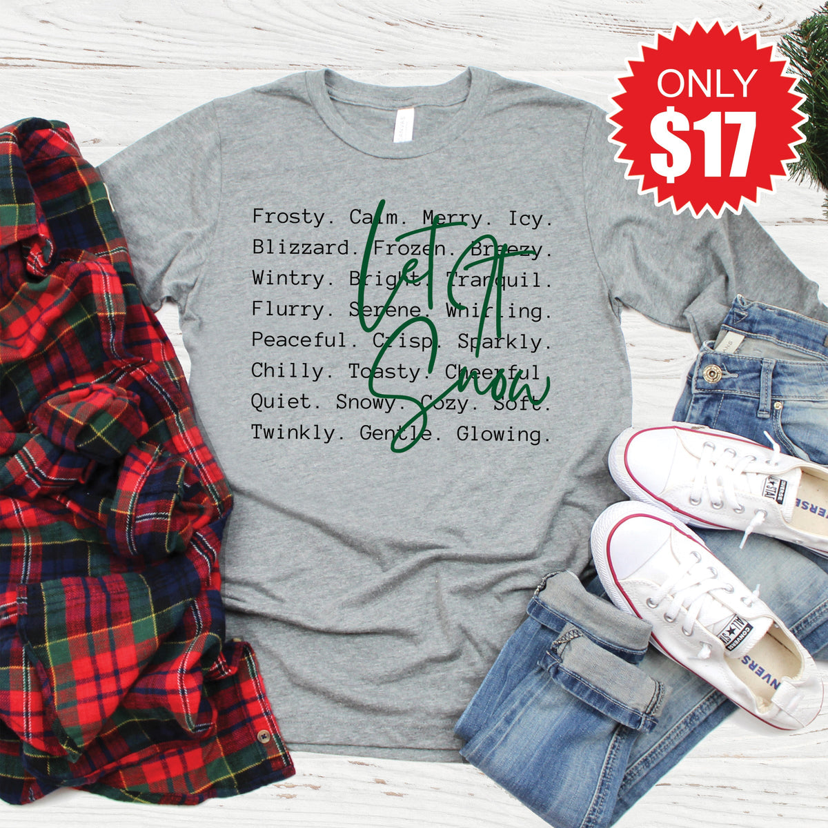 Let It Snow Long Sleeve - Heather Grey - 17 product image 1