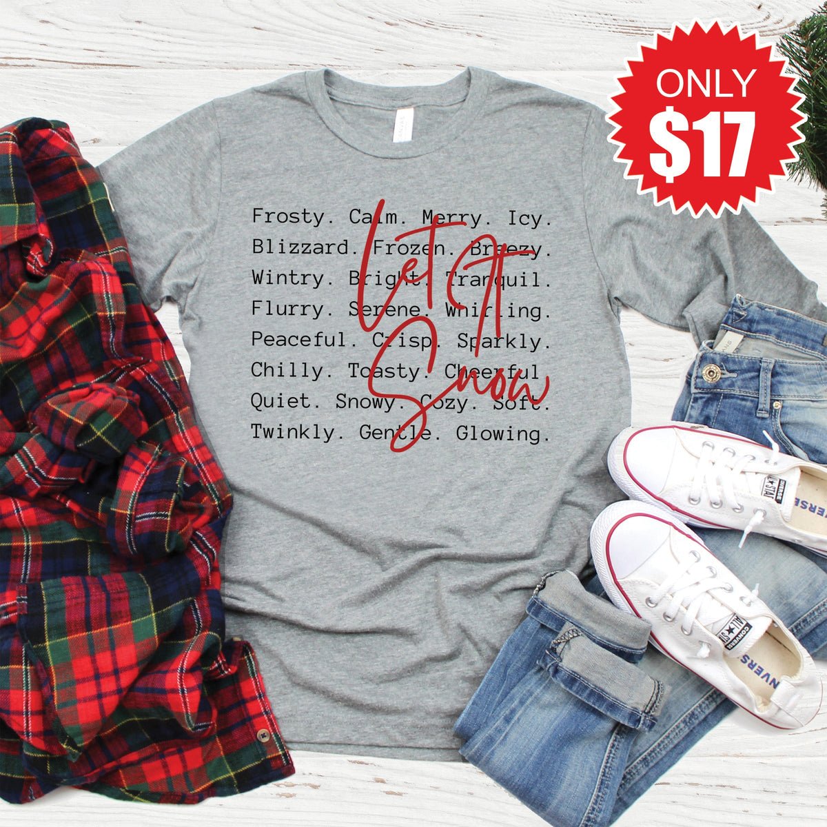 Let It Snow Long Sleeve - Heather Grey - 17 product image 1