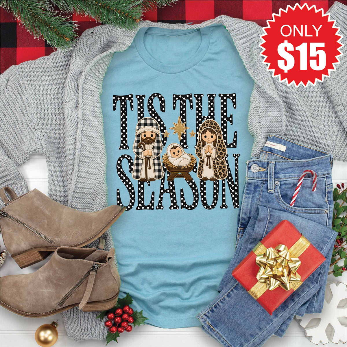 Tis The Season Tee - Heather Lagoon - 15 product image 1