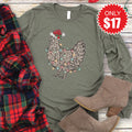 Christmas Chicken Long Sleeve - Heather Olive - 17 product image 1