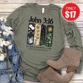 John 3:16 Long Sleeve - Heather Olive - 17 product image 1