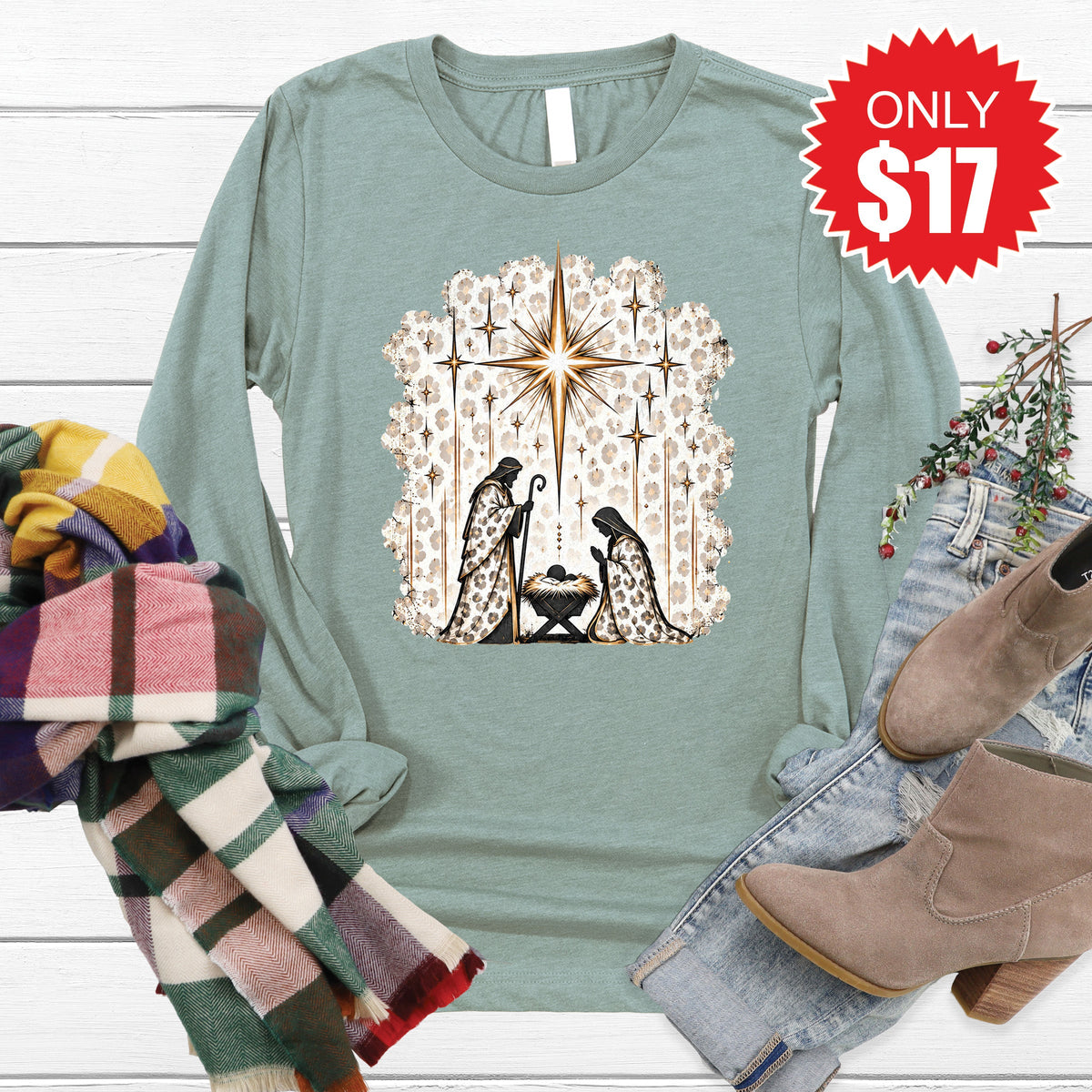 Nativity Long Sleeve - Heather Sage - 17 product image 1