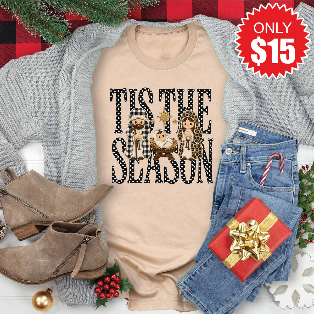 Tis The Season Tee - Heather Sand Dune - 15 product image 1