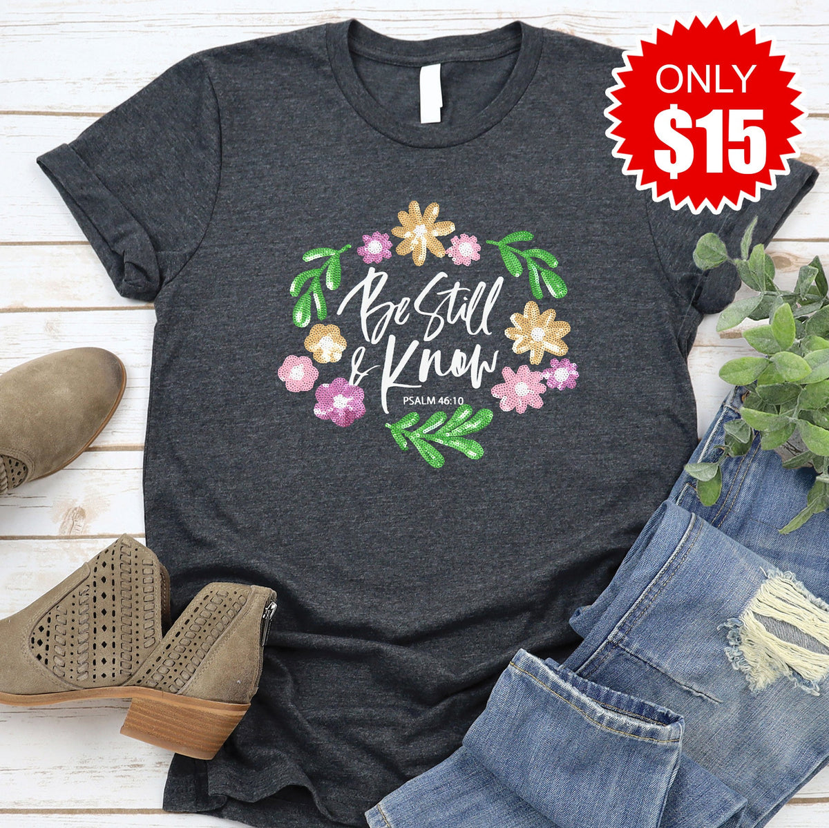 Embellished Be Still Sequin Tee - 15 product image 1