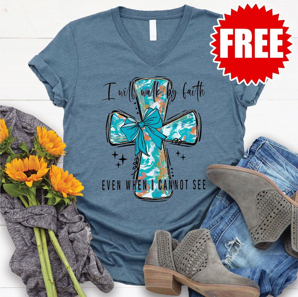 Walk By Faith V-Neck - 0