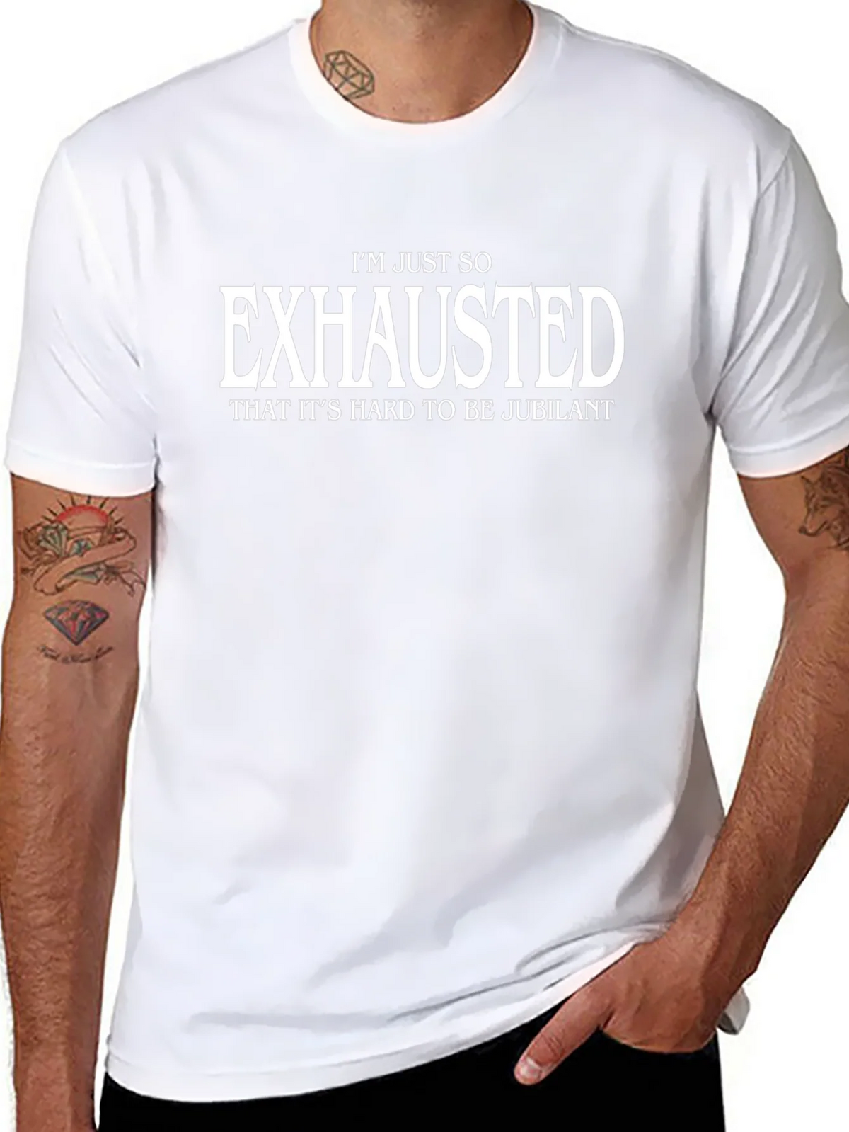 Exhausted Graphic Tee - Comfortable & Humorous product image 7