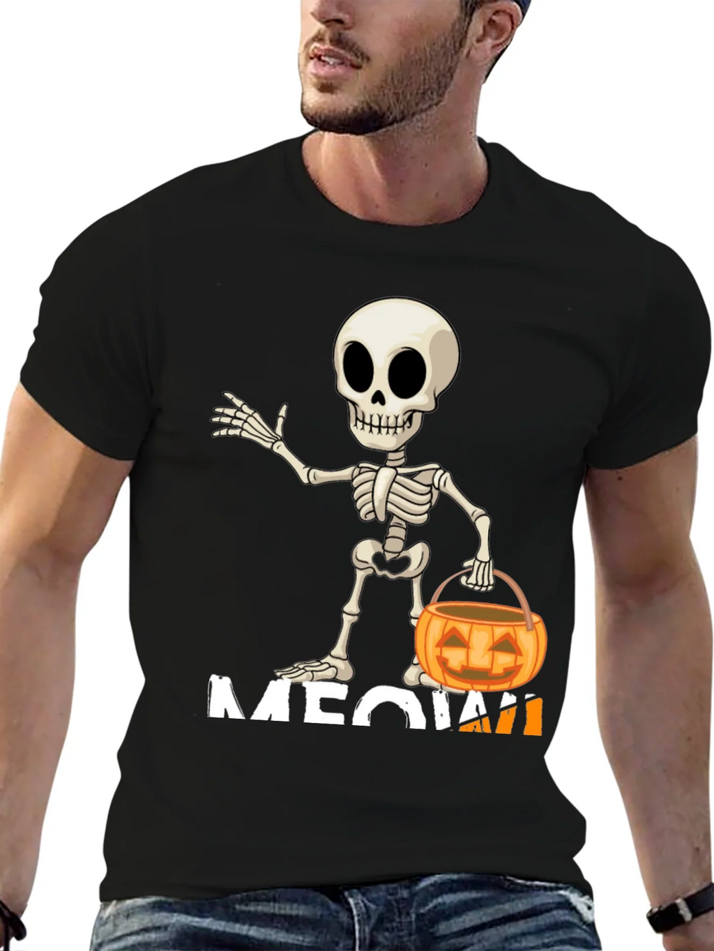 Halloween Skeleton Meow T-Shirt product image 6