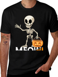 Halloween Skeleton Meow T-Shirt product image 1