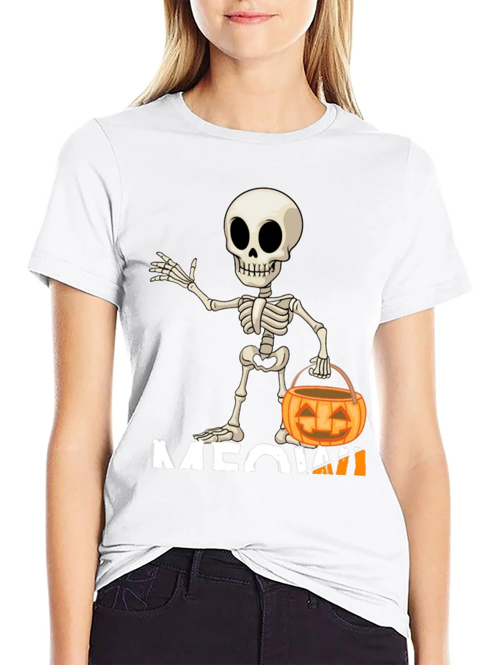 Halloween Skeleton Meow T-Shirt product image 8