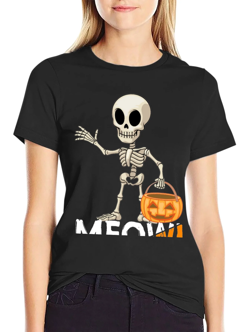 Halloween Skeleton Meow T-Shirt product image 2