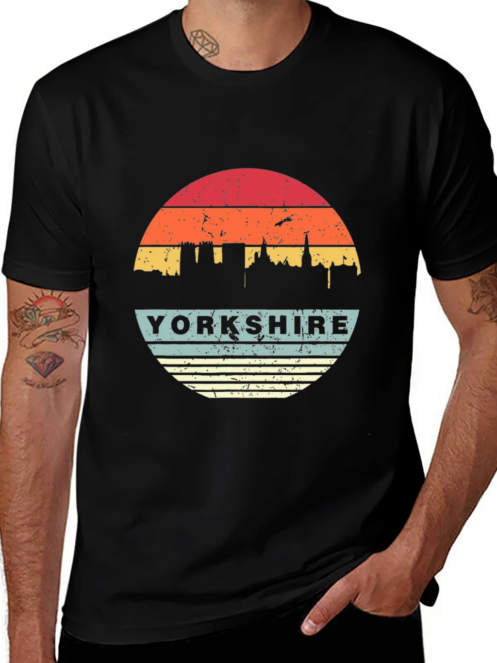 Yorkshire Retro Sunset Graphic T-Shirt product image 1