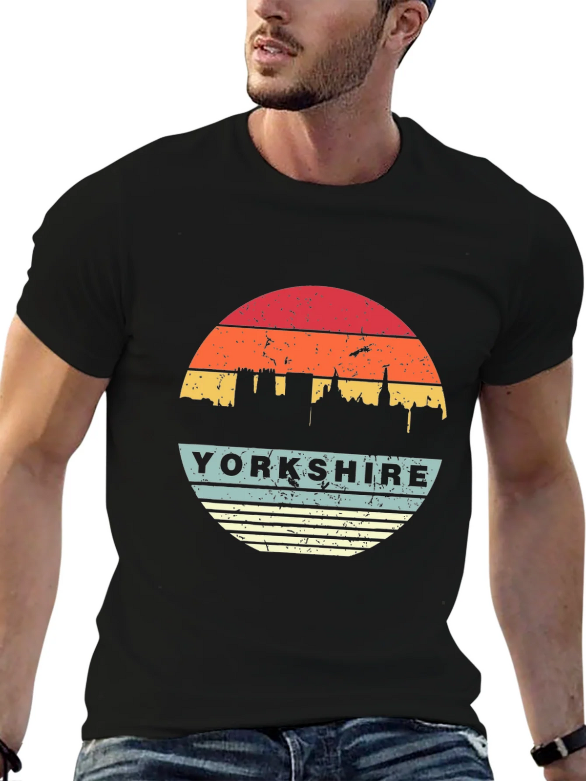 Yorkshire Retro Sunset Graphic T-Shirt product image 6