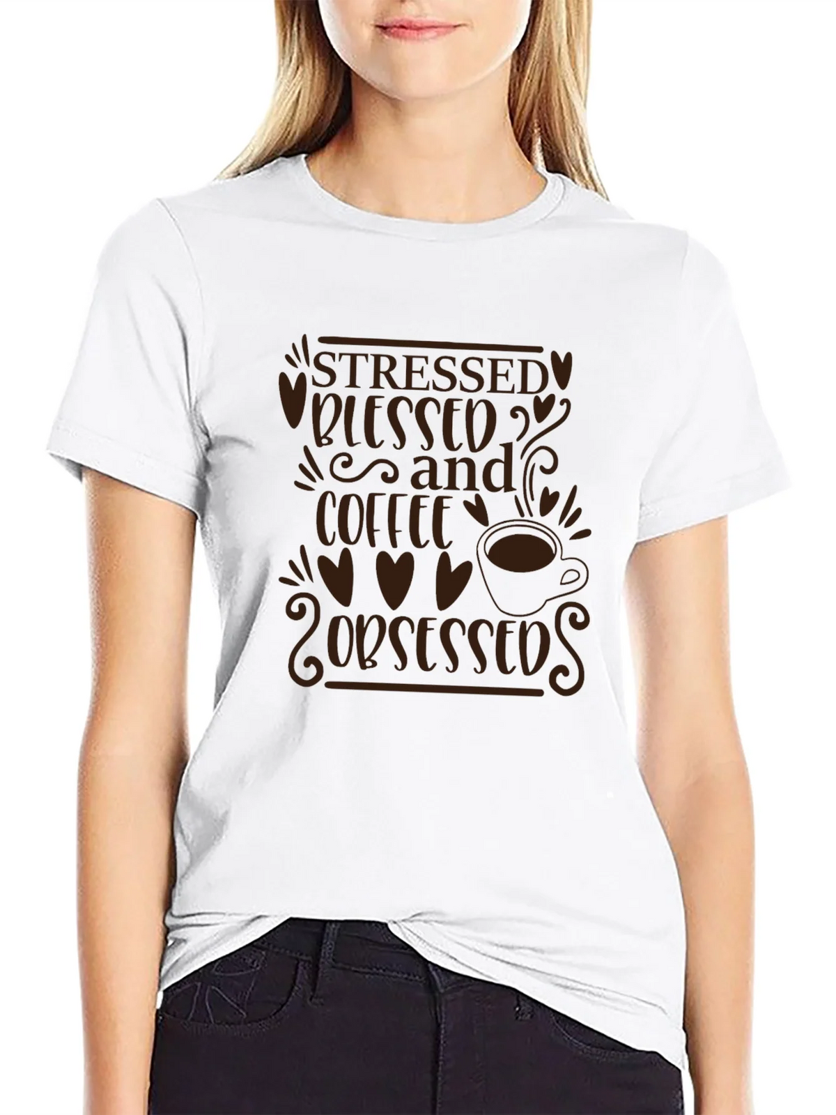 Stressed Blessed and Coffee Obsessed T-Shirt product image 8
