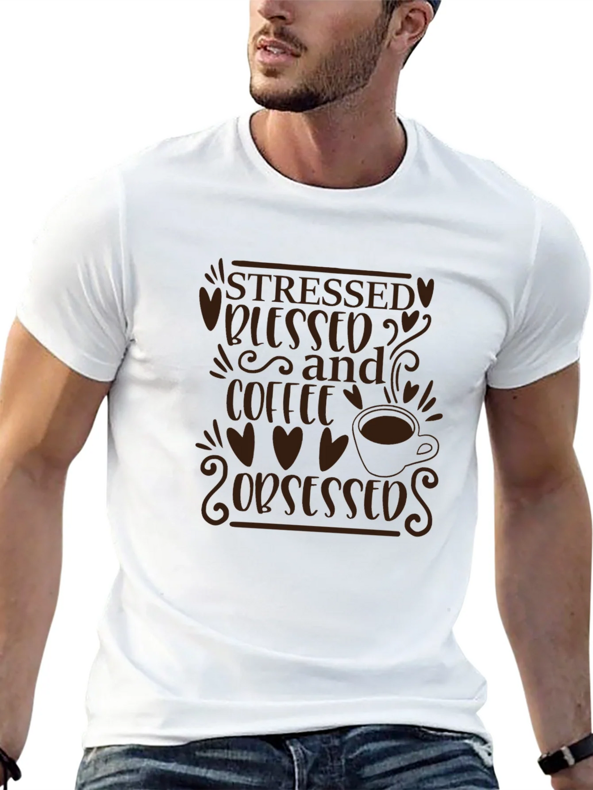 Stressed Blessed and Coffee Obsessed T-Shirt product image 12