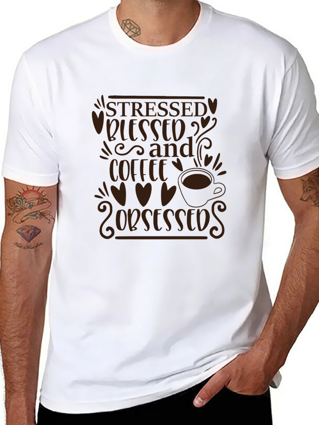 Stressed Blessed and Coffee Obsessed T-Shirt product image 7