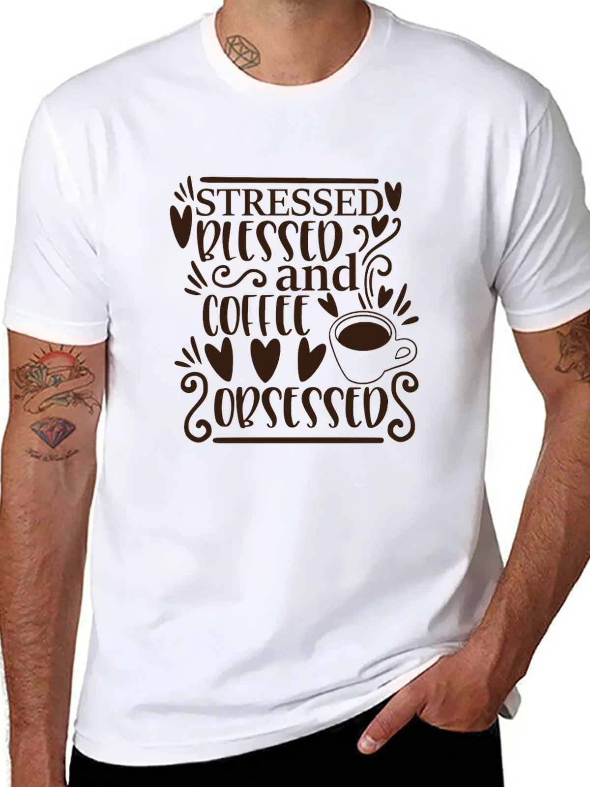 Stressed Blessed and Coffee Obsessed T-Shirt product image 7