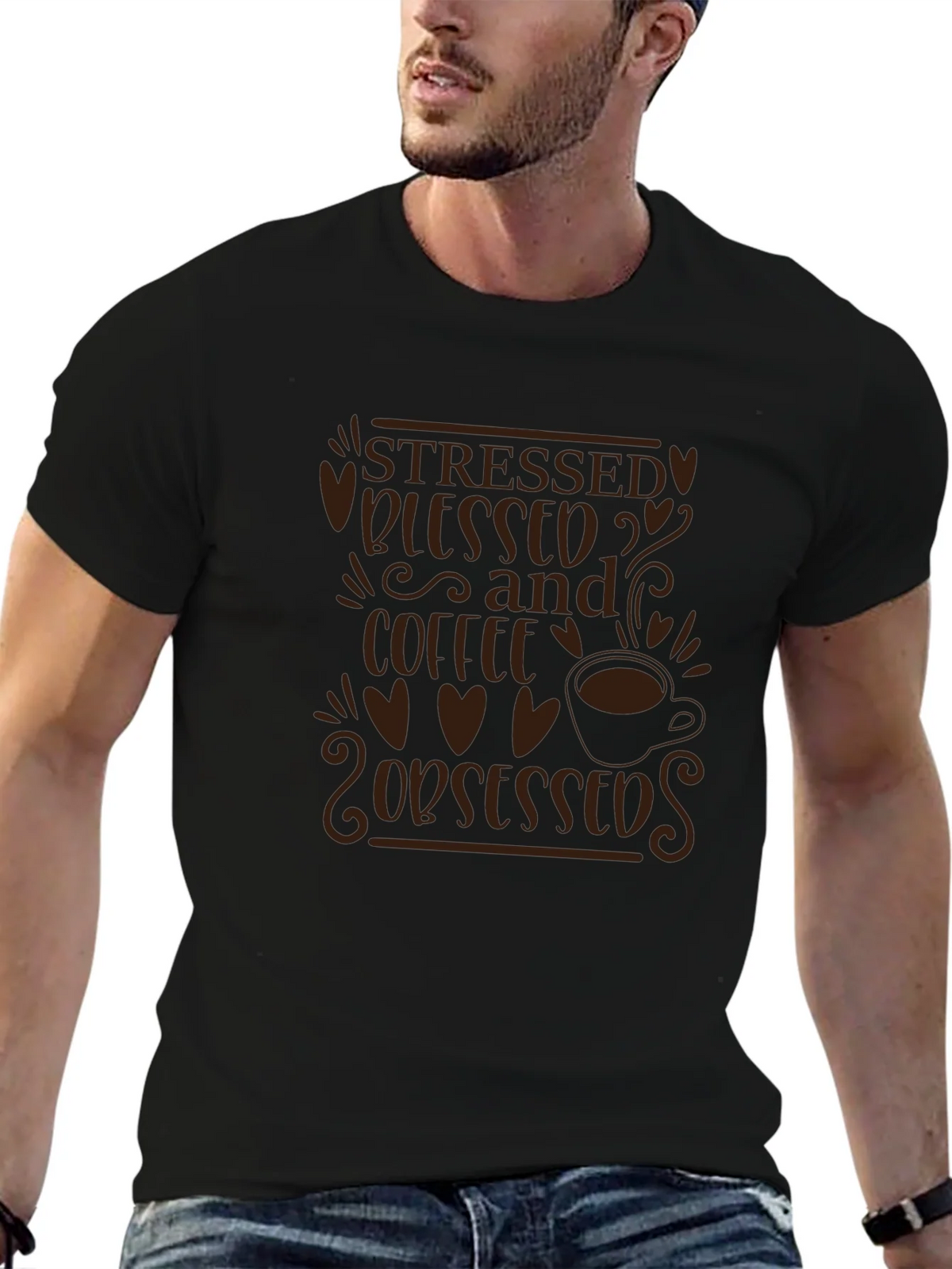 Stressed Blessed and Coffee Obsessed T-Shirt product image 6