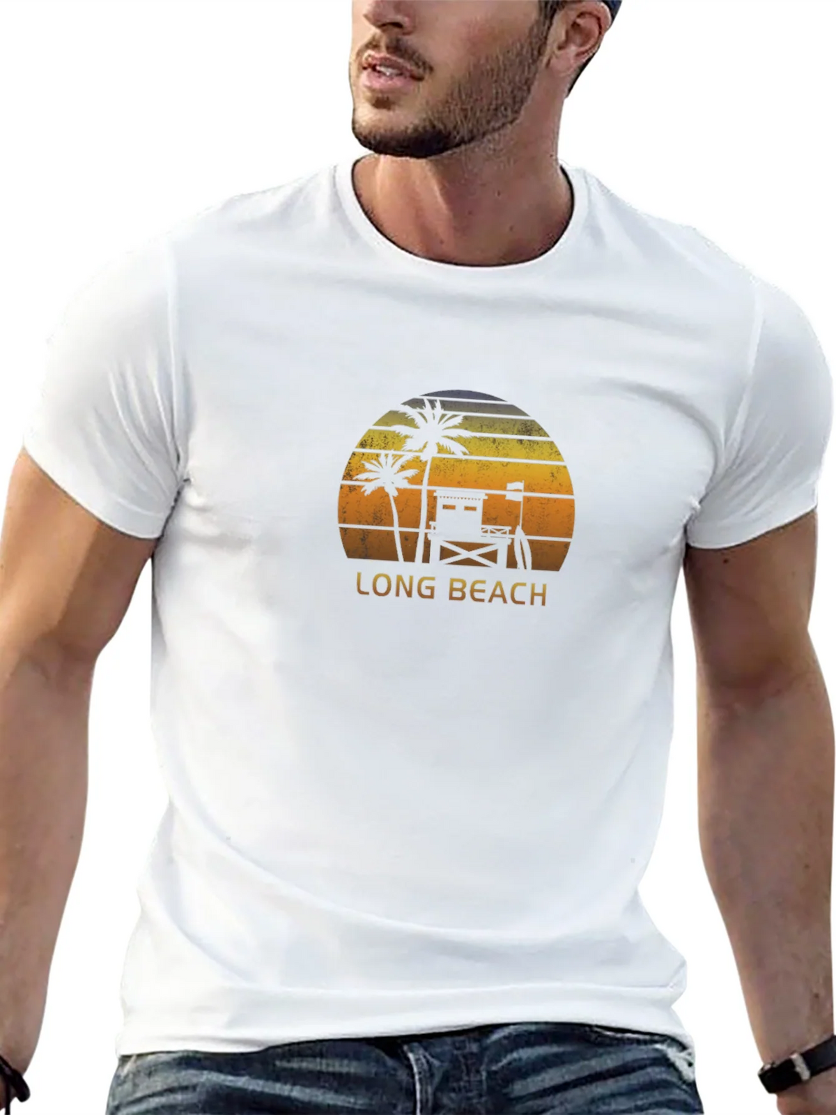 Long Beach Sunset Graphic Tee - Black product image 2
