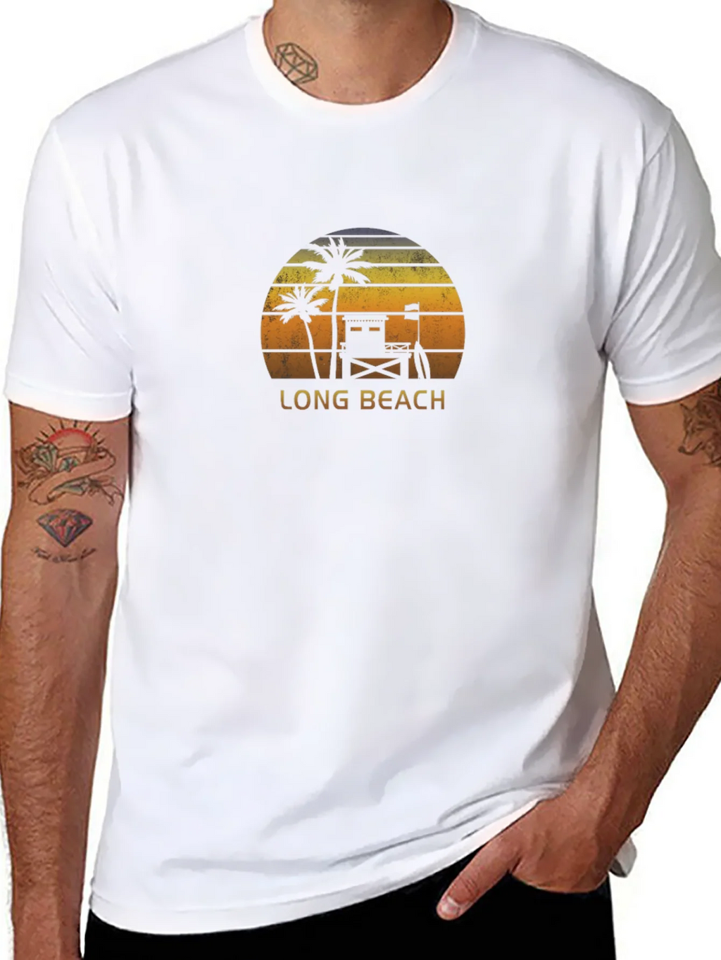 Long Beach Sunset Graphic Tee - Black product image 1