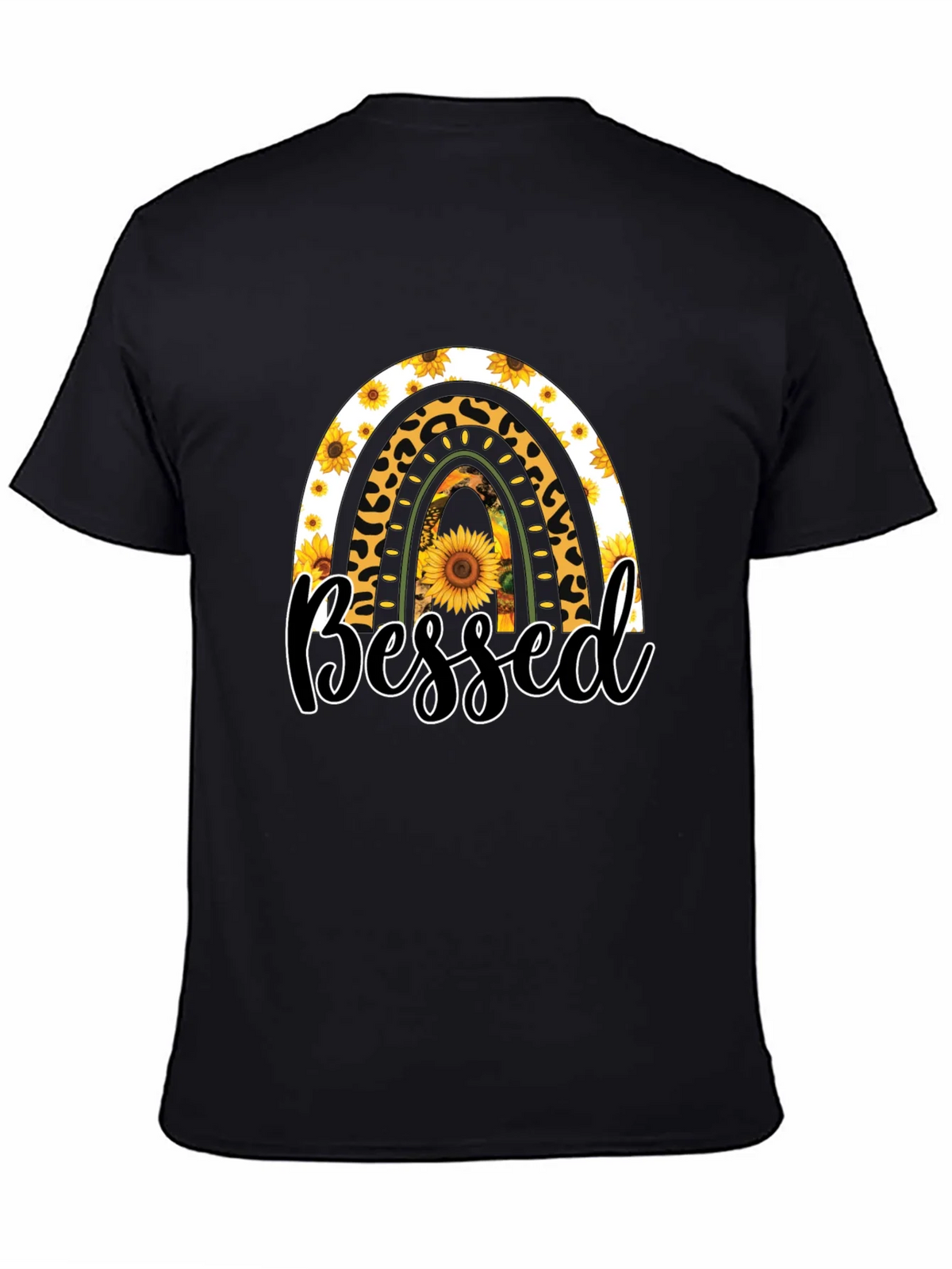 Blessed Sunflower Rainbow Graphic T-Shirt product image 4
