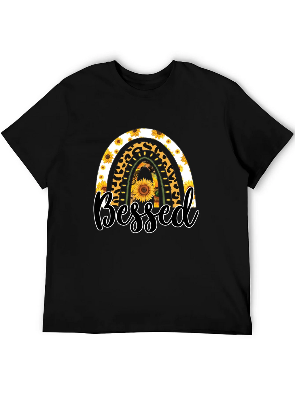 Blessed Sunflower Rainbow Graphic T-Shirt product image 5
