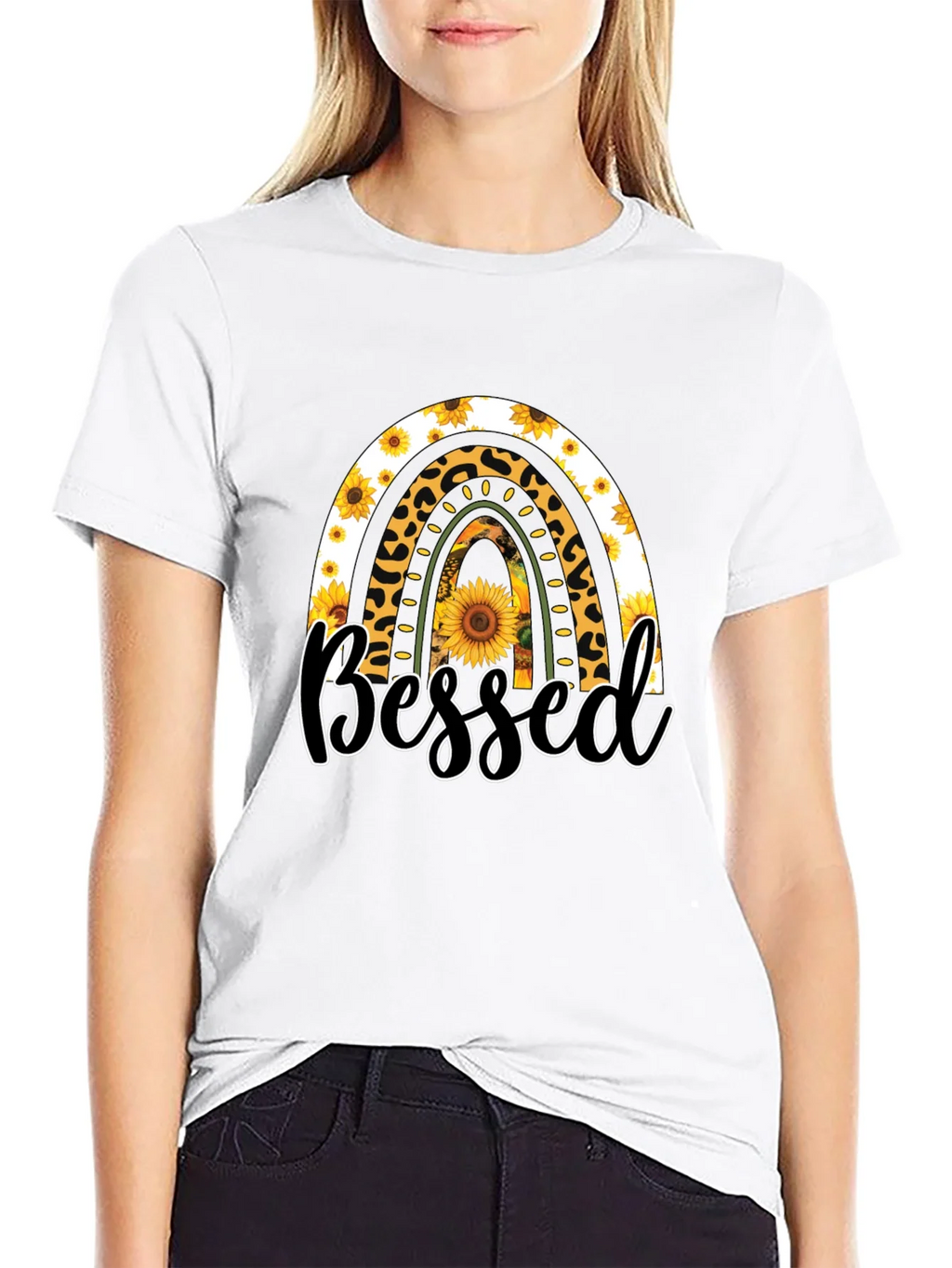 Blessed Sunflower Rainbow Graphic T-Shirt product image 8