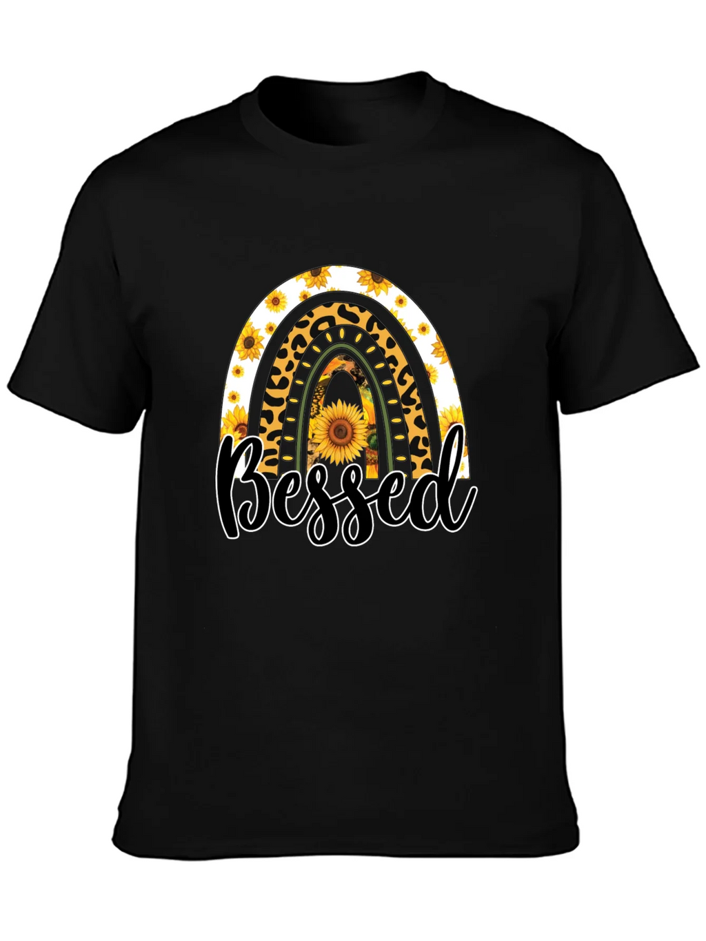 Blessed Sunflower Rainbow Graphic T-Shirt product image 3
