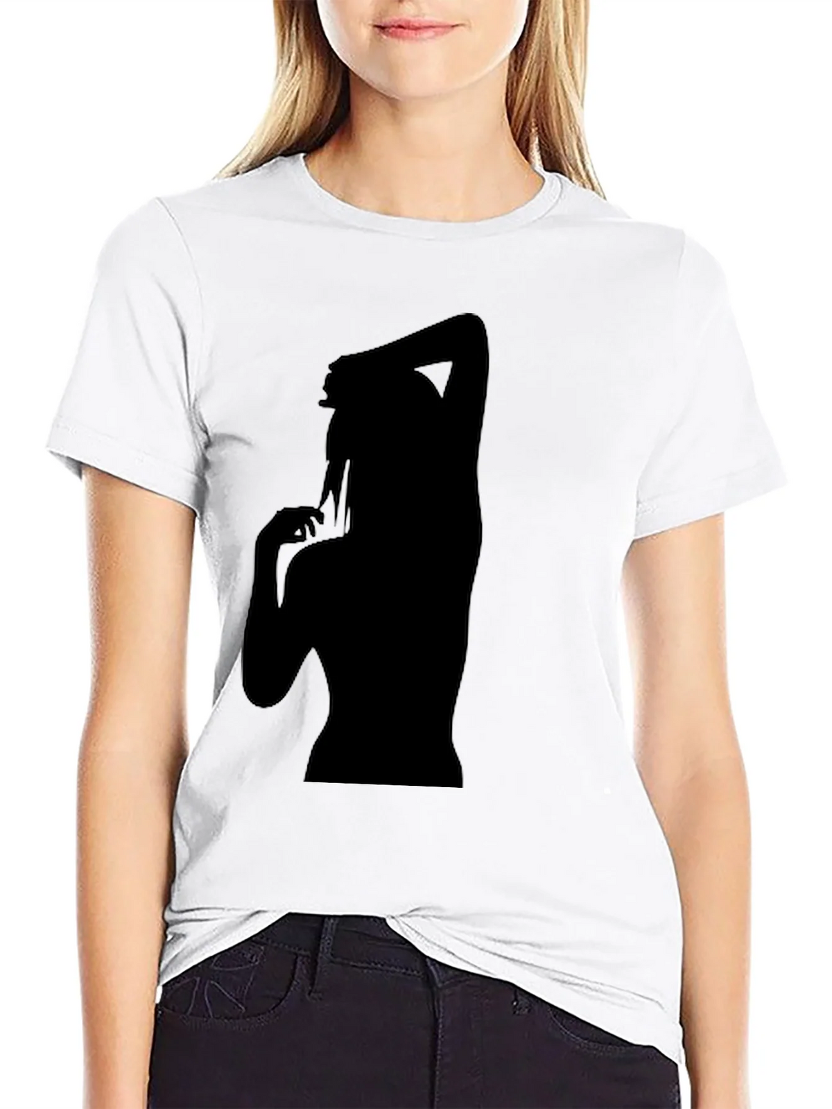 Silhouette Graphic T-Shirt - Trendy Black Tee product image 2