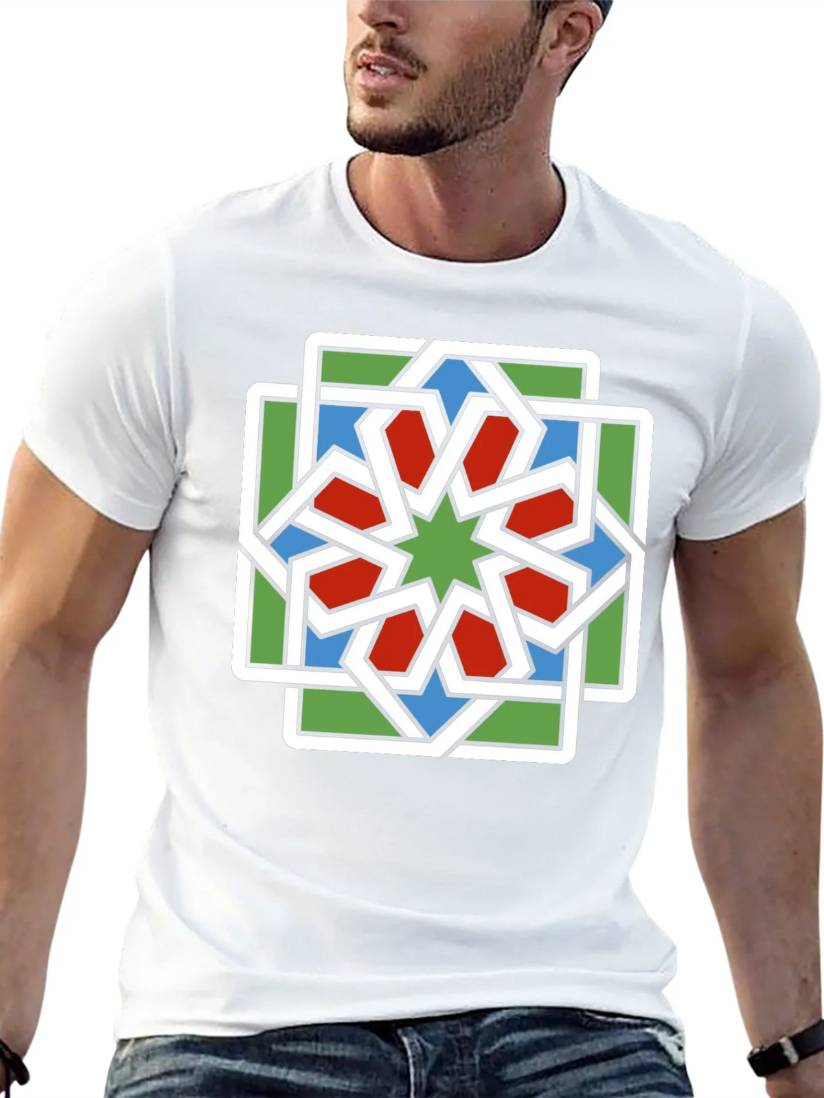 Geometric Star Pattern T-Shirt product image 12