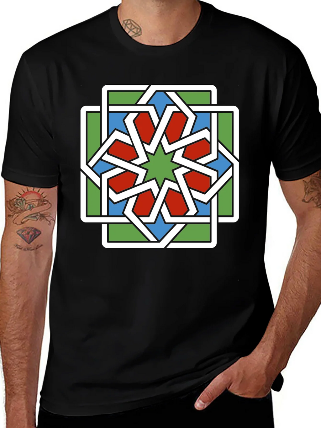 Geometric Star Pattern T-Shirt product image 1