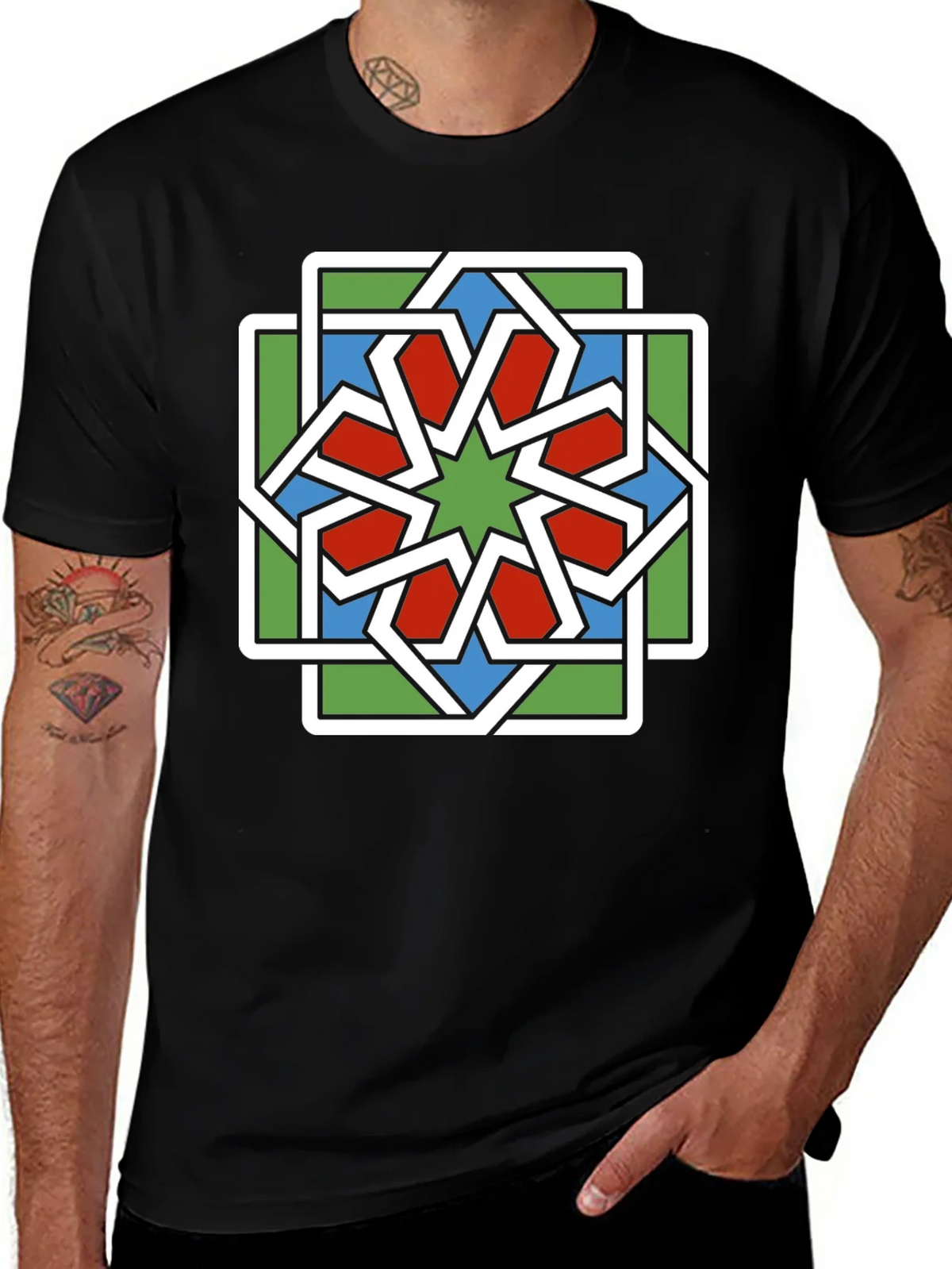 Geometric Star Pattern T-Shirt product image 1