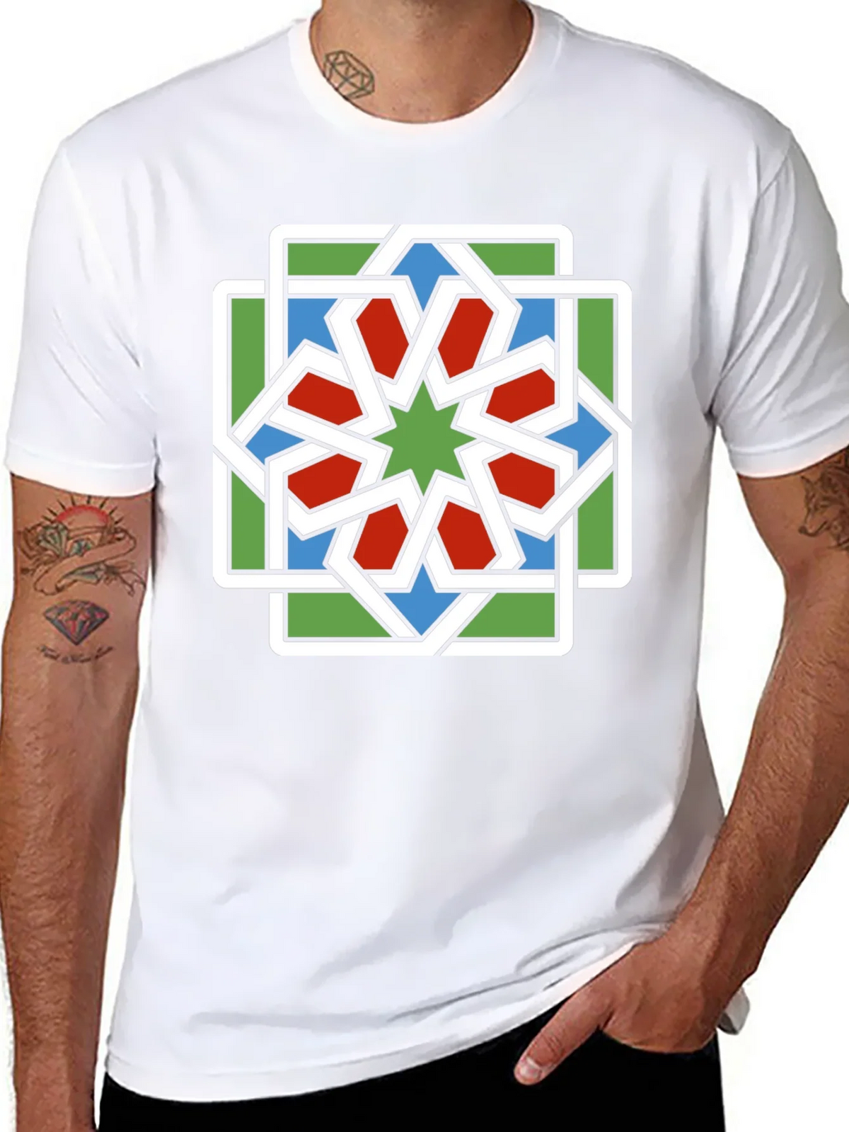 Geometric Star Pattern T-Shirt product image 7