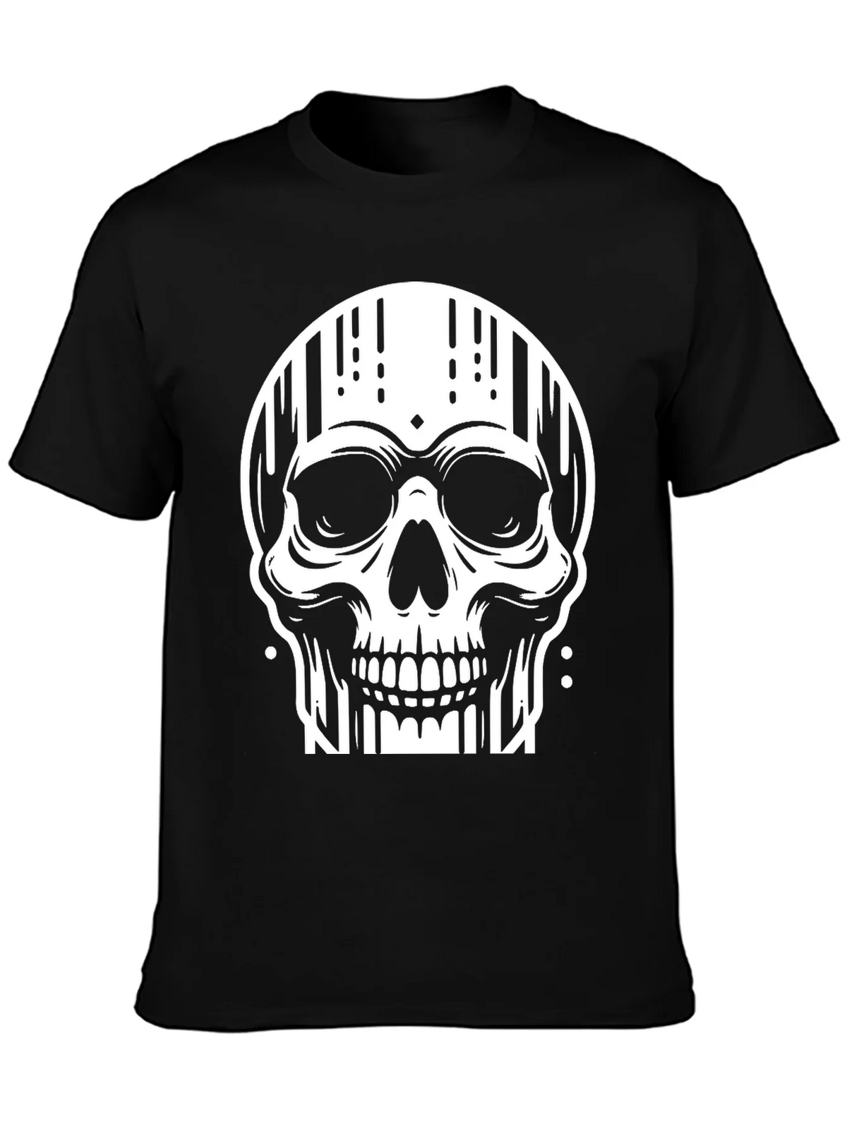 Edgy Skull Graphic Tee - Stylish Black Cotton T-Shirt product image 3