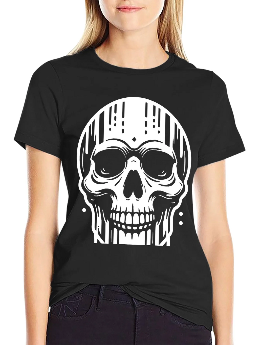 Edgy Skull Graphic Tee - Stylish Black Cotton T-Shirt product image 2