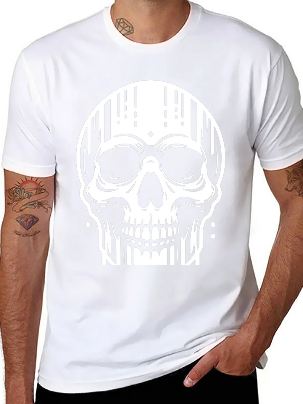 Edgy Skull Graphic Tee - Stylish Black Cotton T-Shirt product image 7