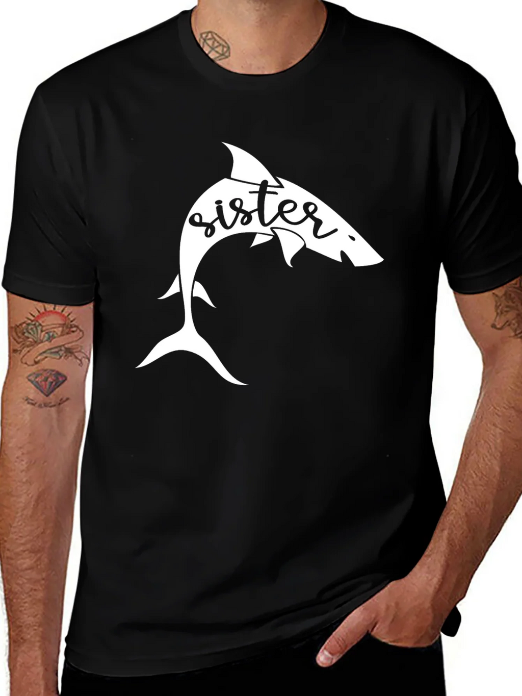 Sister Shark Graphic Tee - Black product image 1