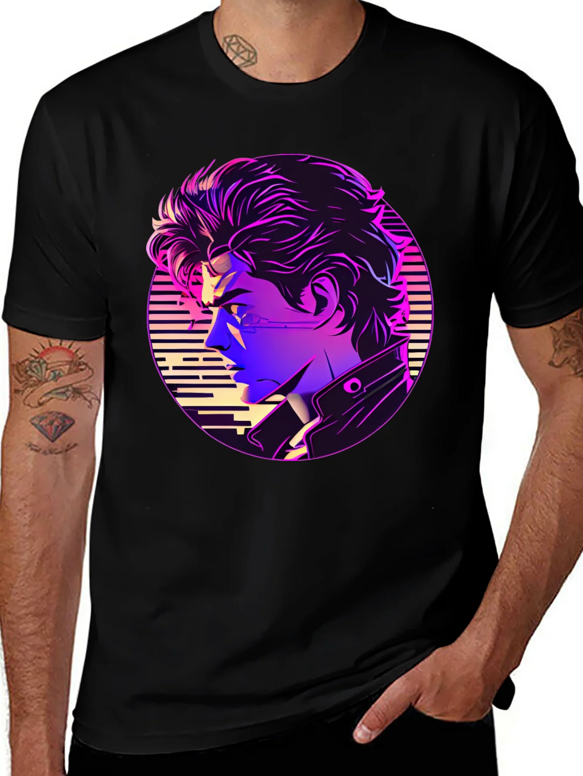 Retro Anime Vaporwave T-Shirt - Black product image 1