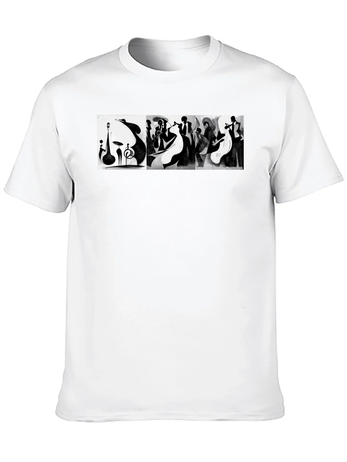 Abstract Jazz Music Band Black T-Shirt product image 8