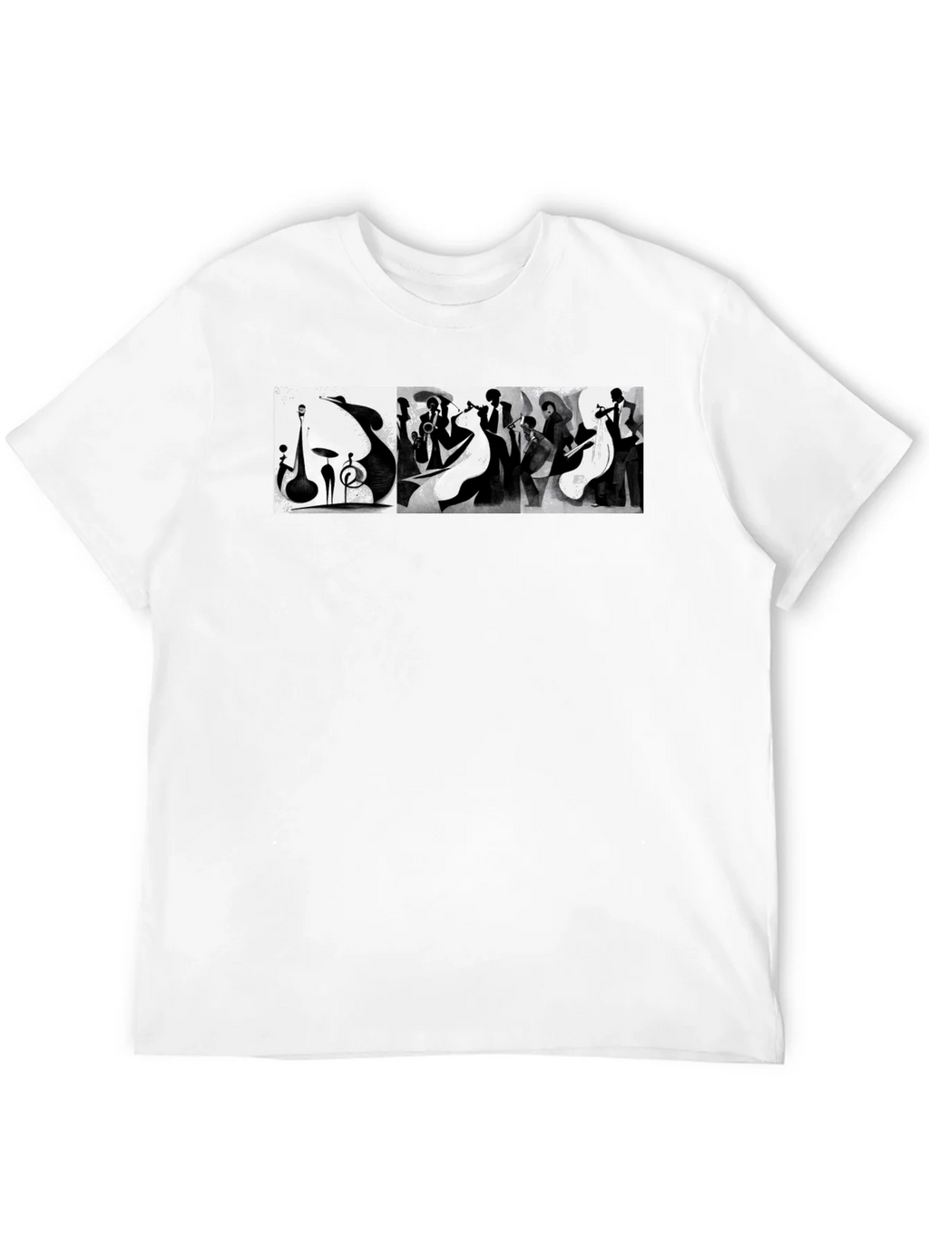 Abstract Jazz Music Band Black T-Shirt product image 10