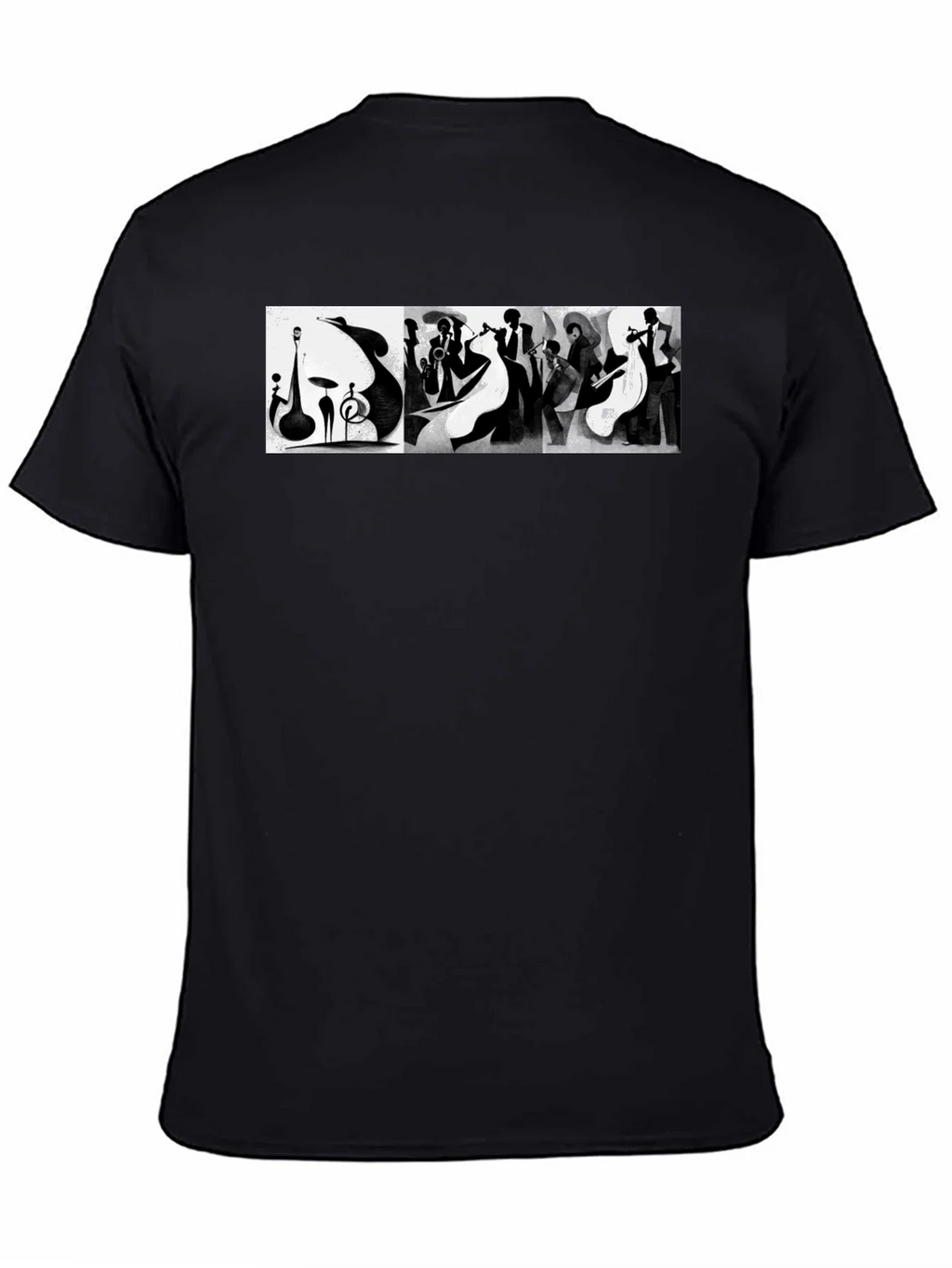 Abstract Jazz Music Band Black T-Shirt product image 3