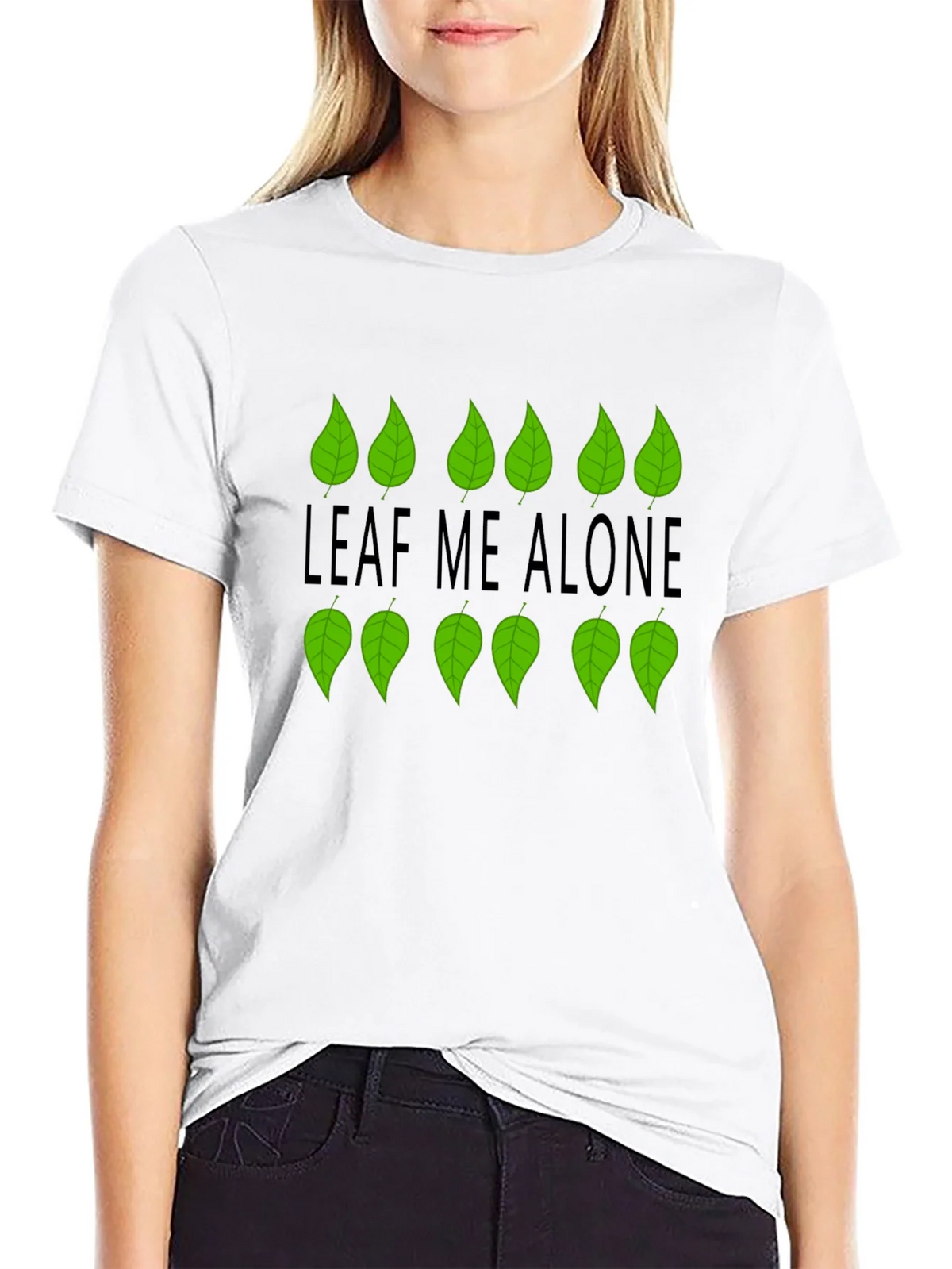 Leaf Me Alone Graphic Black T-Shirt product image 4
