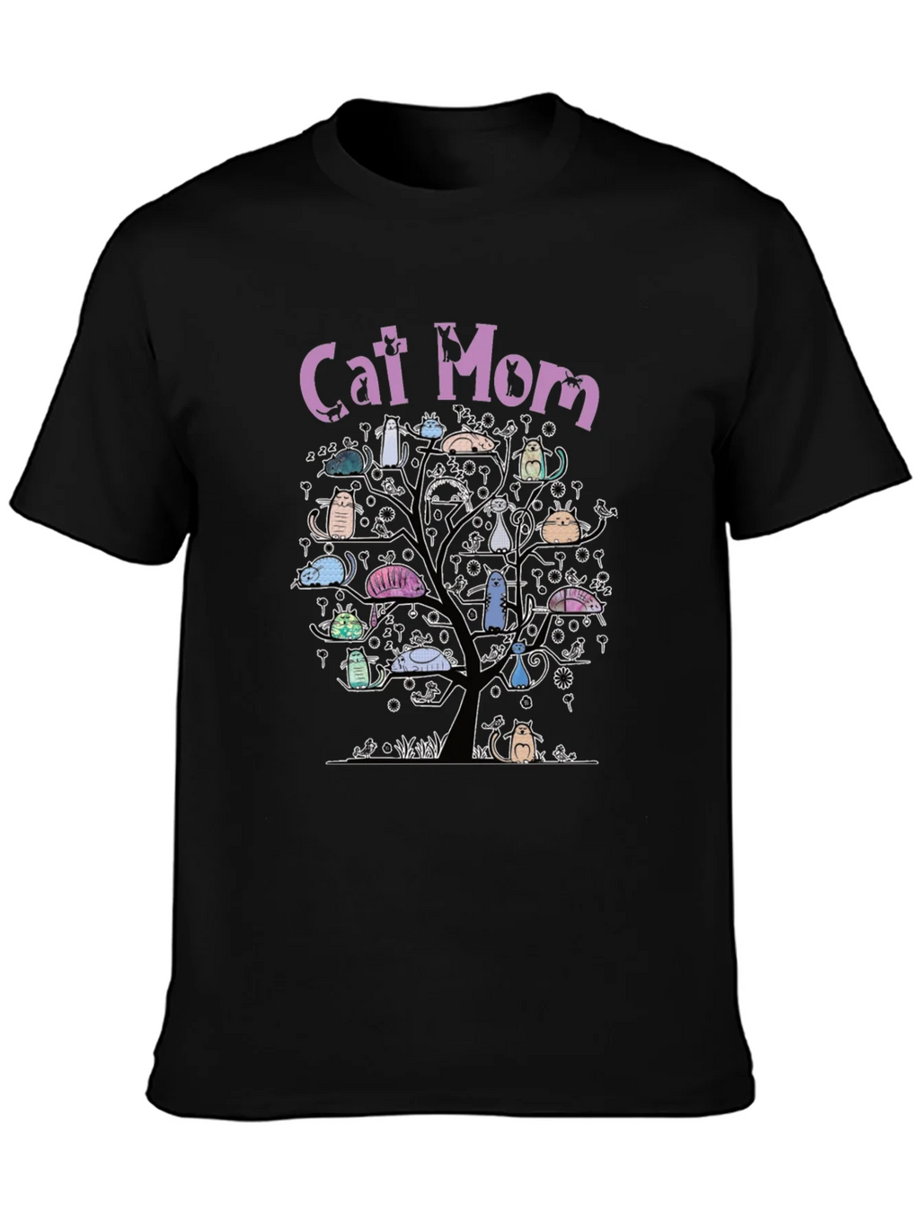 Cat Mom Tree T-Shirt - Whimsical Lover Tee product image 3
