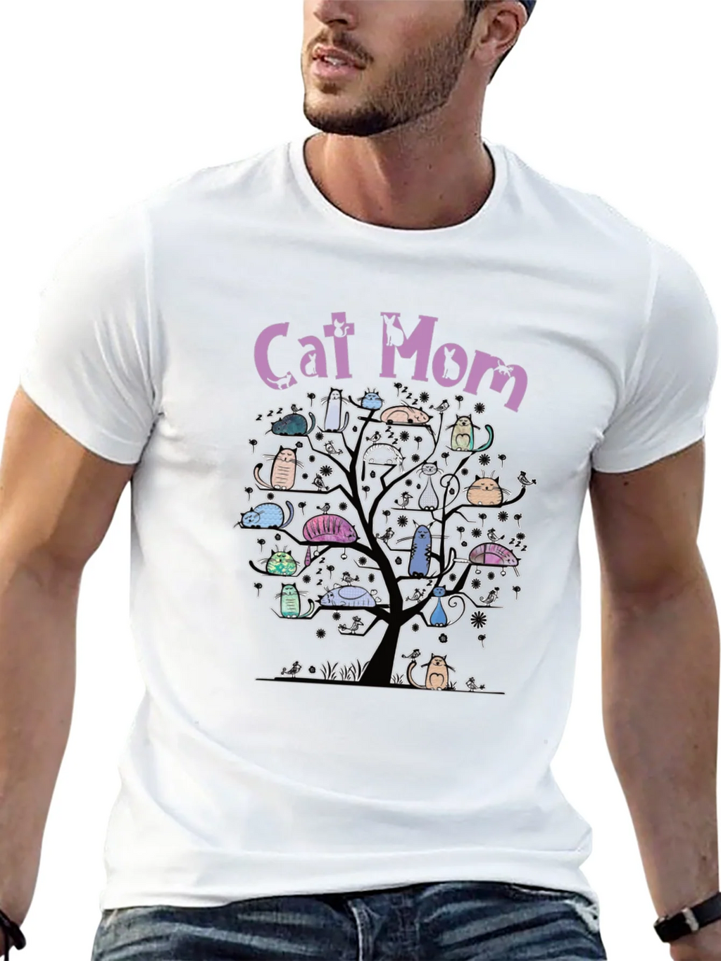 Cat Mom Tree T-Shirt - Whimsical Lover Tee product image 12