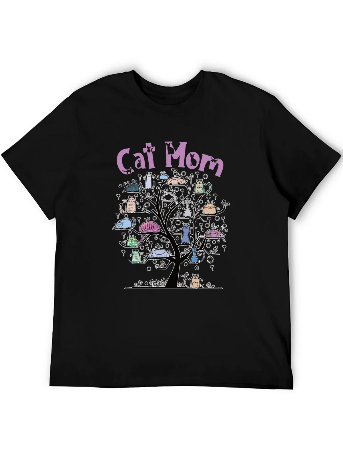 Cat Mom Tree T-Shirt - Whimsical Lover Tee product image 5