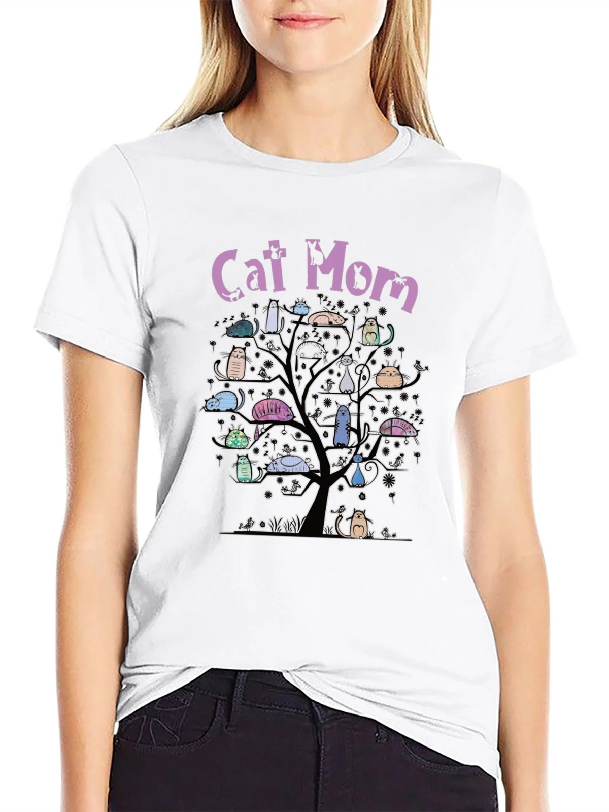 Cat Mom Tree T-Shirt - Whimsical Lover Tee product image 8