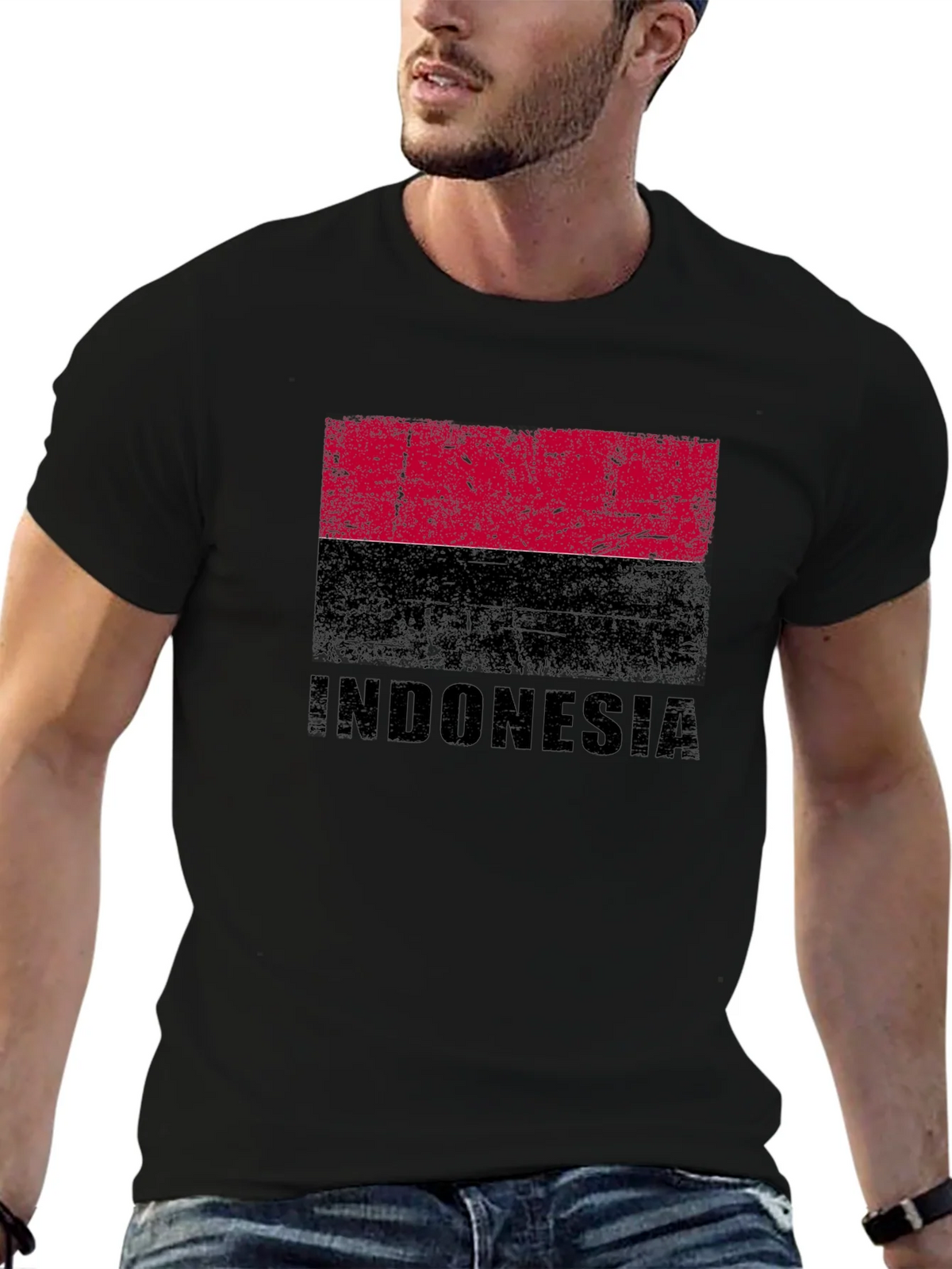 Indonesia Flag Graphic T-Shirt - Distressed Design product image 6