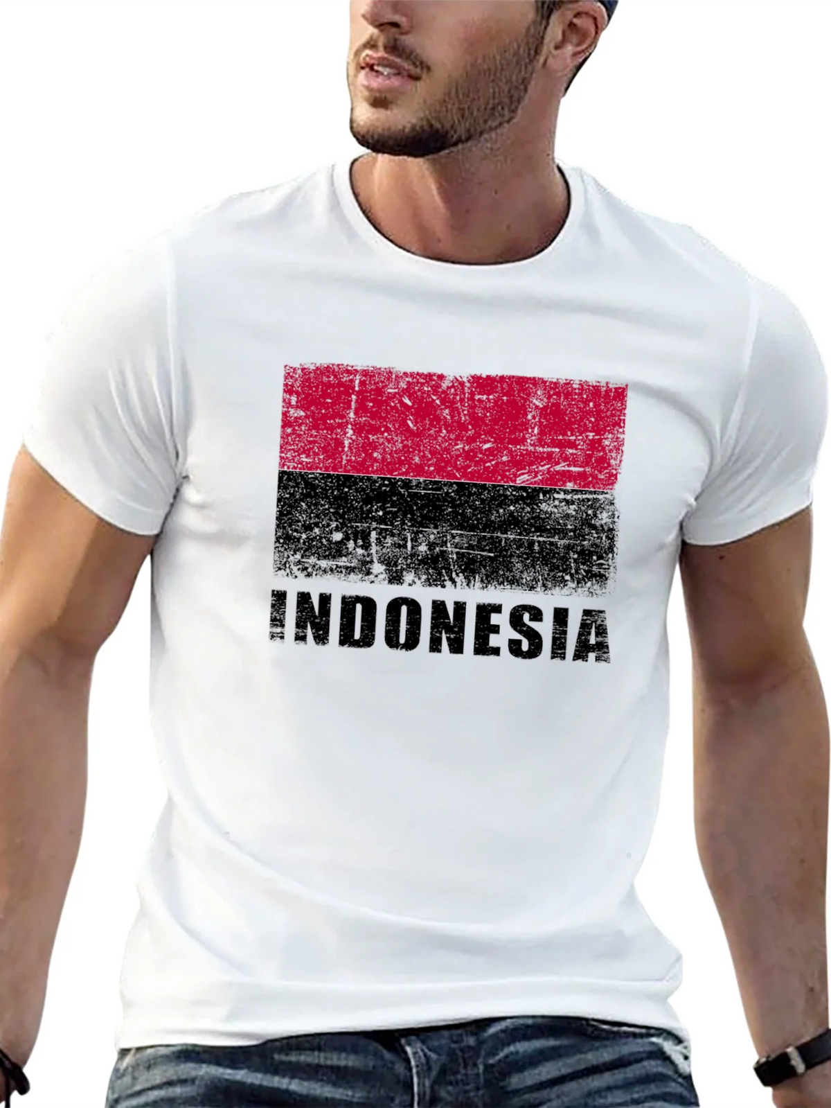 Indonesia Flag Graphic T-Shirt - Distressed Design product image 12
